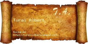 Turai Albert névjegykártya